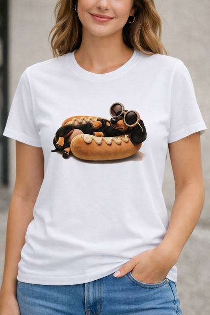 Tacskós női póló – L-XXL | Pihe-puha pamut, aranyos minta