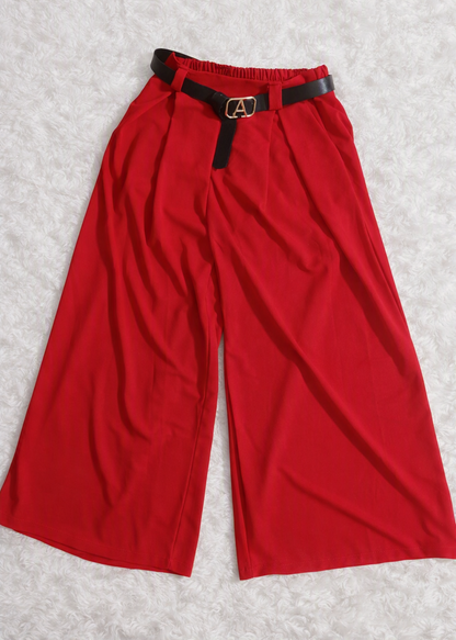 Lenge bő szárú nadrág övvel – S-XL | Gumis derekas, palazzo fazon